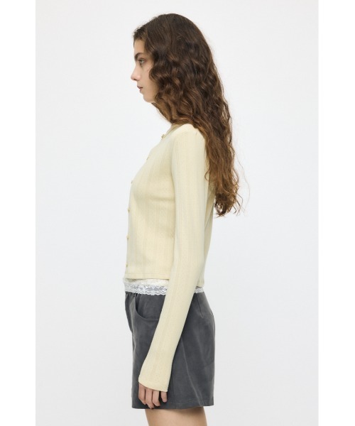 MOUSSY（マウジー）の「【26年AW新作】【WEB限定】LACY キャミソール & カーディガン（アンサンブル・レディース・ブラック/ネイビー/杢グレー/ライトイエロー・FREE）」の16枚目の写真