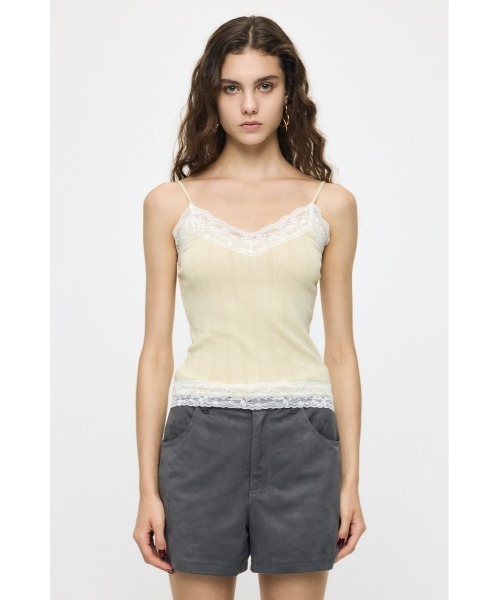 MOUSSY（マウジー）の「【26年AW新作】【WEB限定】LACY キャミソール & カーディガン（アンサンブル・レディース・ブラック/ネイビー/杢グレー/ライトイエロー・FREE）」の18枚目の写真