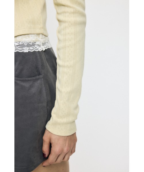 MOUSSY（マウジー）の「【26年AW新作】【WEB限定】LACY キャミソール & カーディガン（アンサンブル・レディース・ブラック/ネイビー/杢グレー/ライトイエロー・FREE）」の21枚目の写真