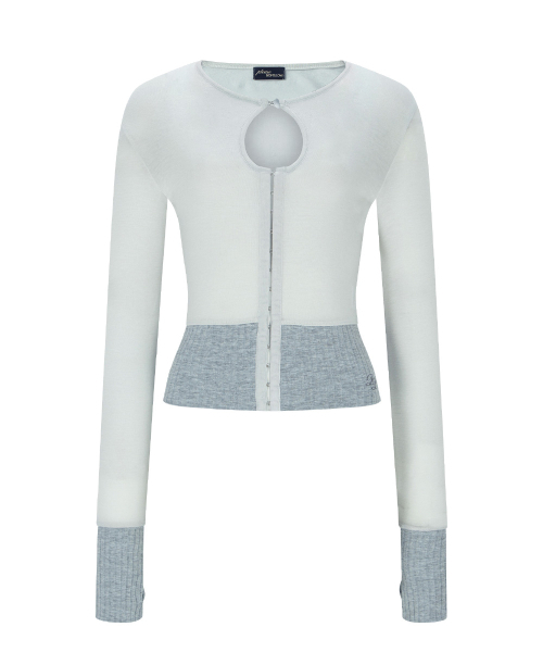 PLEASENOFOLLOW(プリーズノーフォロー)の「Ollie Hooked Cardigan (Pale Blue)(カーディガン/ボレロ・レディース・その他・FREE)」の2枚目の写真
