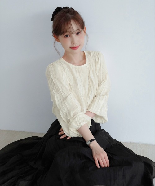 by muni:r(バイ ムニール)の「シアーパールティアードロングスカート/2026 AW COLLECTION(スカート・レディース・ホワイト/グレイッシュベージュ/ブラック・FREE)」の15枚目の写真
