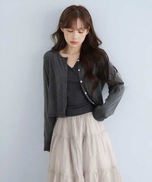 by muni:r(バイ ムニール)の「シアーパールティアードロングスカート/2026 AW COLLECTION(スカート・レディース・ホワイト/グレイッシュベージュ/ブラック・FREE)」の20枚目の写真