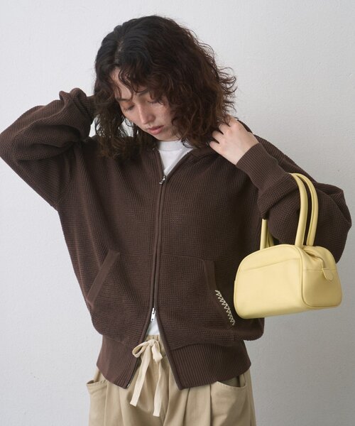 CIAOPANIC TYPY(チャオパニックティピー)の「アソート柄メッシュニットフーディー【ZOZO限定カラーあり】(パーカー・レディース・ネイビー/ブラウン/グリーン/イエロー/モカ・LARGE/MEDIUM)」の19枚目の写真