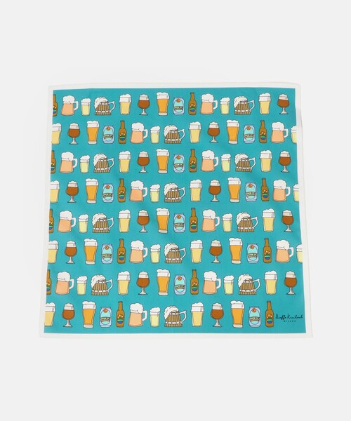 Kinloch（キンロック）の「【別注】＜Dieffe Kinloch＞Beer ao/ハンカチ（バンダナ/スカーフ・メンズ・ピンク/ターコイズブルー系/ダークグリーン・FREE）」の4枚目の写真