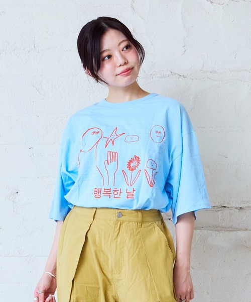 MARKEY'S(マーキーズ)の「プリントワイド長袖Tシャツ/おとな(Tシャツ/カットソー・レディース・ホワイト/杢グレー/ライトブルー・160)」の3枚目の写真