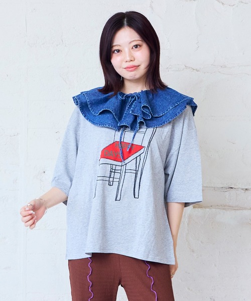 MARKEY'S(マーキーズ)の「プリントワイド長袖Tシャツ/おとな(Tシャツ/カットソー・レディース・ホワイト/杢グレー/ライトブルー・160)」の9枚目の写真