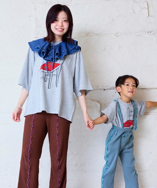 MARKEY'S(マーキーズ)の「プリントワイド長袖Tシャツ/おとな(Tシャツ/カットソー・レディース・ホワイト/杢グレー/ライトブルー・160)」の13枚目の写真