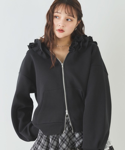 archives(アルシーヴ)の「【着映えフリルで差がつく】フリルフードパーカー / ダブルジップ スウェット(Tシャツ/カットソー・レディース・アイボリー/グレー/ブラック・MEDIUM)」の19枚目の写真