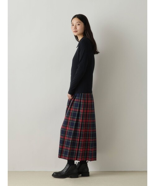MidiUmi(ミディウミ)の「MidiUmi ラップチェックスカート(スカート・レディース・ネイビー/グリーン・FREE)」の7枚目の写真