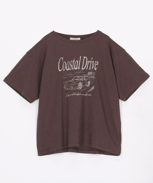 FREAK'S STORE(フリークスストア)の「Coastal Drive ロゴTシャツ(Tシャツ/カットソー・レディース・オフホワイト/ブラウン/レッド・フリ-)」の3枚目の写真