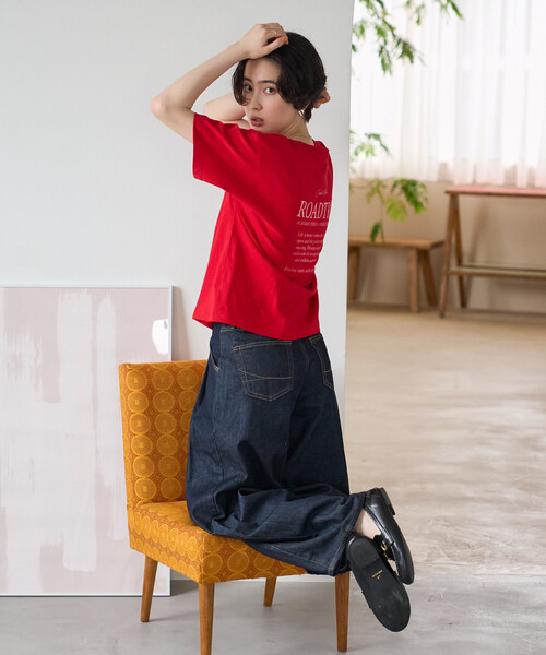 FREAK'S STORE(フリークスストア)の「Coastal Drive ロゴTシャツ(Tシャツ/カットソー・レディース・オフホワイト/ブラウン/レッド・フリ-)」の12枚目の写真
