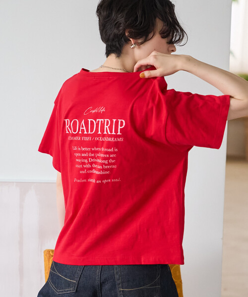 FREAK'S STORE(フリークスストア)の「Coastal Drive ロゴTシャツ(Tシャツ/カットソー・レディース・オフホワイト/ブラウン/レッド・フリ-)」の13枚目の写真