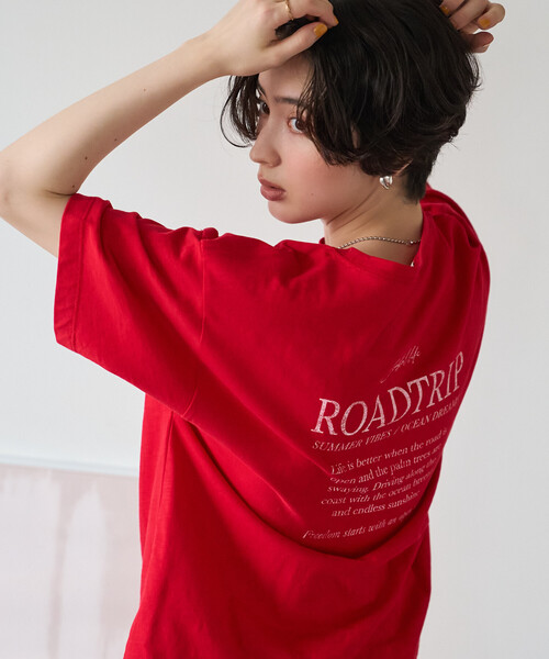 FREAK'S STORE(フリークスストア)の「Coastal Drive ロゴTシャツ(Tシャツ/カットソー・レディース・オフホワイト/ブラウン/レッド・フリ-)」の15枚目の写真