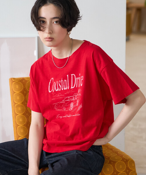 FREAK'S STORE(フリークスストア)の「Coastal Drive ロゴTシャツ(Tシャツ/カットソー・レディース・オフホワイト/ブラウン/レッド・フリ-)」の17枚目の写真