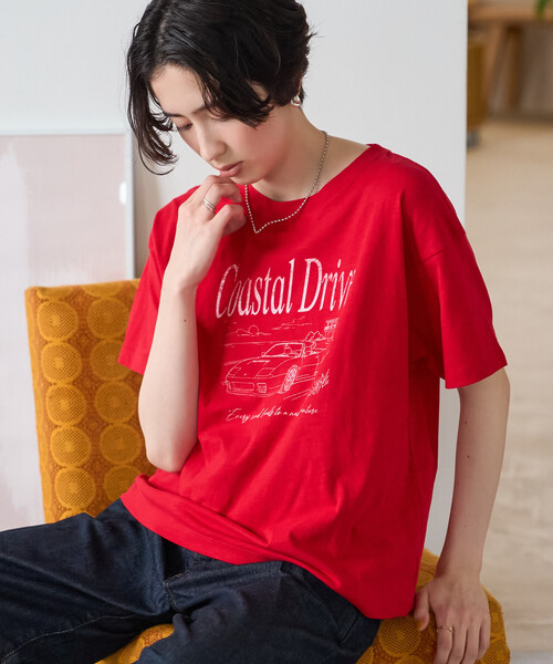 FREAK'S STORE(フリークスストア)の「Coastal Drive ロゴTシャツ(Tシャツ/カットソー・レディース・オフホワイト/ブラウン/レッド・フリ-)」の18枚目の写真