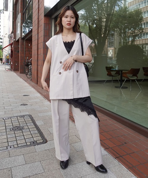CORNERS(コーナーズ)の「リネンライクベストセットアップ(ワンピース・レディース・ブラック/ブラウン/アイボリー・M)」の12枚目の写真