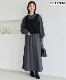 【WEB限定/セットアイテム】ニットベストセットワンピース 1086732
