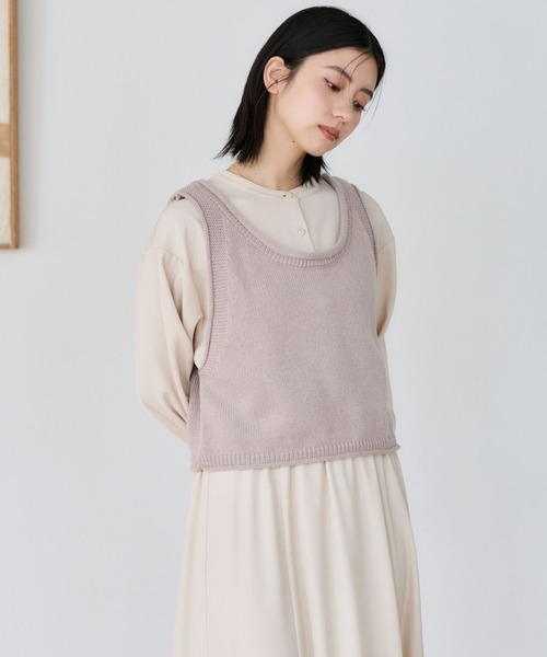 mysty woman(ミスティウーマン)の「【WEB限定/セットアイテム】ニットベストセットワンピース 1086732(ワンピース・レディース・ブラック/ベージュ・FREE)」の7枚目の写真