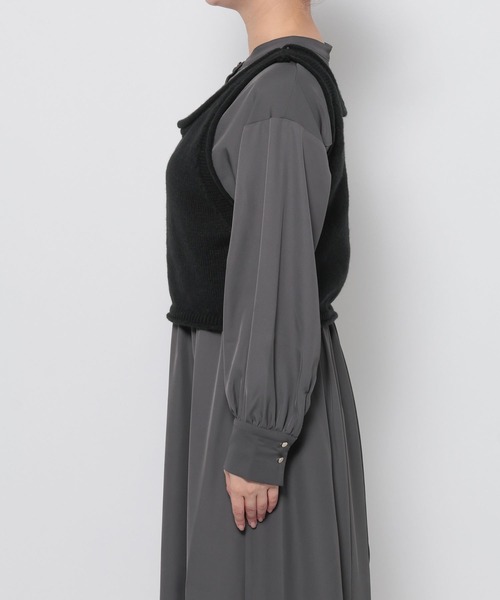 mysty woman(ミスティウーマン)の「【WEB限定/セットアイテム】ニットベストセットワンピース 1086732(ワンピース・レディース・ブラック/ベージュ・FREE)」の19枚目の写真