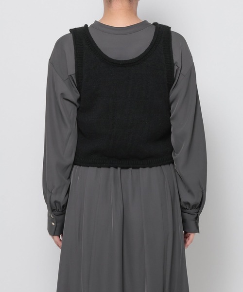 mysty woman(ミスティウーマン)の「【WEB限定/セットアイテム】ニットベストセットワンピース 1086732(ワンピース・レディース・ブラック/ベージュ・FREE)」の20枚目の写真