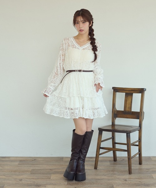 Ambre Neige(アンブルネージュ)の「lace plum Tunic / レースペプラムチュニック(シャツ/ブラウス・レディース・ブラック/オフホワイト/ボルドー/アイボリー・FREE)」の11枚目の写真