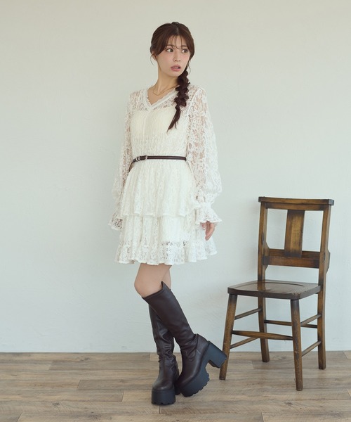 Ambre Neige(アンブルネージュ)の「lace plum Tunic / レースペプラムチュニック(シャツ/ブラウス・レディース・ブラック/オフホワイト/ボルドー/アイボリー・FREE)」の12枚目の写真