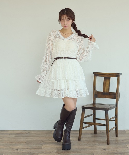 Ambre Neige(アンブルネージュ)の「lace plum Tunic / レースペプラムチュニック(シャツ/ブラウス・レディース・ブラック/オフホワイト/ボルドー/アイボリー・FREE)」の13枚目の写真
