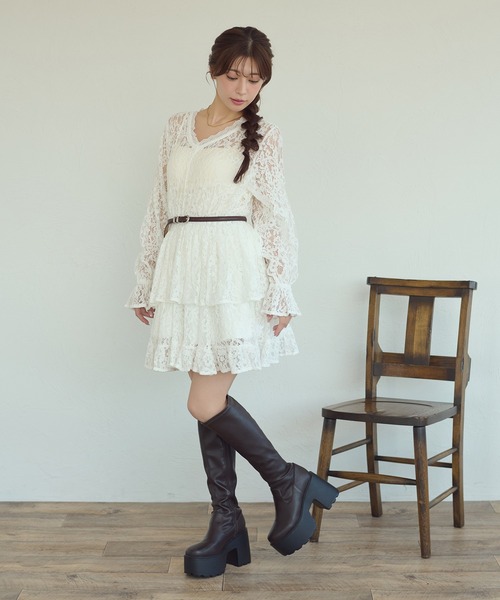 Ambre Neige(アンブルネージュ)の「lace plum Tunic / レースペプラムチュニック(シャツ/ブラウス・レディース・ブラック/オフホワイト/ボルドー/アイボリー・FREE)」の14枚目の写真