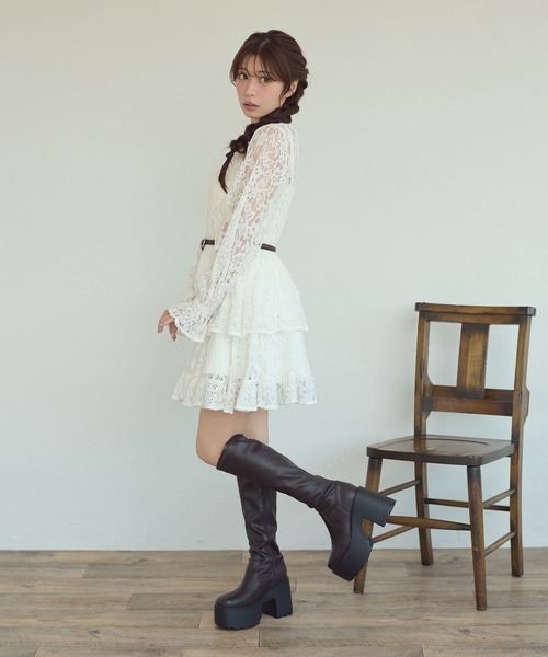 Ambre Neige(アンブルネージュ)の「lace plum Tunic / レースペプラムチュニック(シャツ/ブラウス・レディース・ブラック/オフホワイト/ボルドー/アイボリー・FREE)」の16枚目の写真
