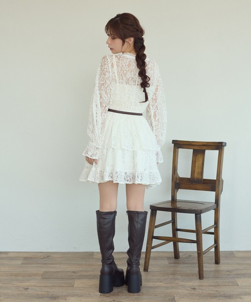 Ambre Neige(アンブルネージュ)の「lace plum Tunic / レースペプラムチュニック(シャツ/ブラウス・レディース・ブラック/オフホワイト/ボルドー/アイボリー・FREE)」の17枚目の写真