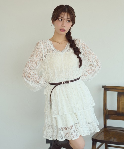 Ambre Neige(アンブルネージュ)の「lace plum Tunic / レースペプラムチュニック(シャツ/ブラウス・レディース・ブラック/オフホワイト/ボルドー/アイボリー・FREE)」の8枚目の写真