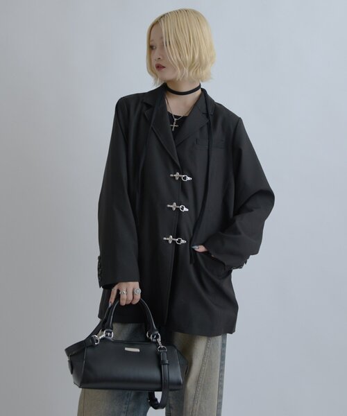 Lui's(ルイス)の「【mi-企画】ファイヤーマンバックルテーラードジャケット/ セットアップ対応(テーラードジャケット・レディース・ブラック/ブラウン・FREE)」の6枚目の写真