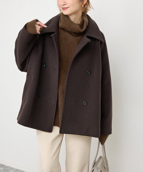 Spick & Span(スピックアンドスパン)の「《WEB限定カラー有り / 追加》S160スタンドカラーショートコート(その他アウター・レディース・ベージュ/ブラウン/ブラック/モカ・38/34/36)」の2枚目の写真