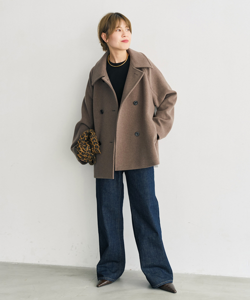 Spick & Span(スピックアンドスパン)の「《WEB限定カラー有り / 追加》S160スタンドカラーショートコート(その他アウター・レディース・ベージュ/ブラウン/ブラック/モカ・38/34/36)」の8枚目の写真