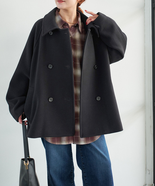Spick & Span(スピックアンドスパン)の「《WEB限定カラー有り / 追加》S160スタンドカラーショートコート(その他アウター・レディース・ベージュ/ブラウン/ブラック/モカ・38/34/36)」の14枚目の写真