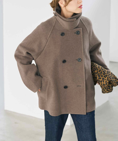 Spick & Span(スピックアンドスパン)の「《WEB限定カラー有り / 追加》S160スタンドカラーショートコート(その他アウター・レディース・ベージュ/ブラウン/ブラック/モカ・38/34/36)」の22枚目の写真