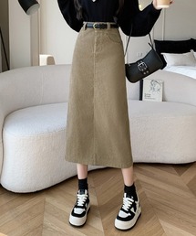 コーデュロイ ストレートスカート