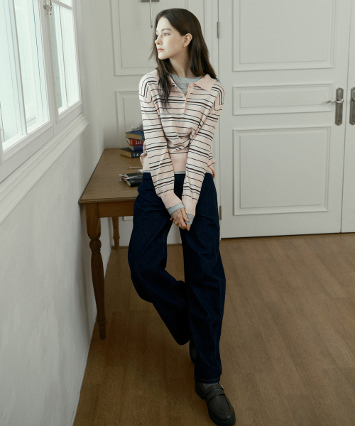 MIND BRIDGE WOMEN（マインドブリッジウーマン）の「[W] カーブドワイド インディゴステッチ デニムパンツ（デニムパンツ・レディース・インディゴブルー・SMALL/MEDIUM/LARGE）」の16枚目の写真