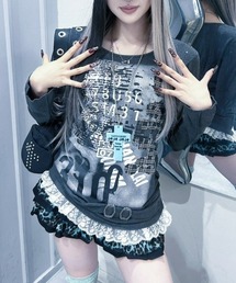 【BABY09】graphic lace long sleeve / 【ベイビーナイン】グラフィックレースレイヤード長袖Tシャツ