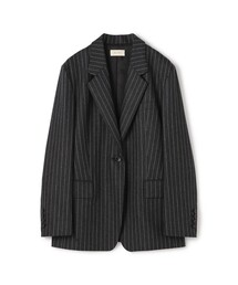 【WEB先行予約】ウールカシミヤポプリンメルトン ラウンドショルダージャケット
