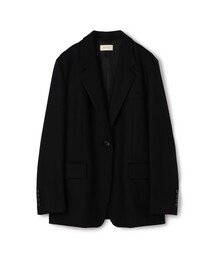 【WEB先行予約】ウールカシミヤポプリンメルトン ラウンドショルダージャケット