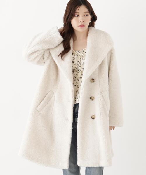 PROPORTION BODY DRESSING(プロポーションボディドレッシング)の「ボアミドルコート / 1216252002(その他アウター・レディース・グレー/ホワイト系その他/ピンク・SMALL/P/S/MEDIUM)」の2枚目の写真