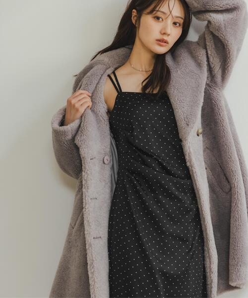 PROPORTION BODY DRESSING(プロポーションボディドレッシング)の「ボアミドルコート / 1216252002(その他アウター・レディース・グレー/ホワイト系その他/ピンク・SMALL/P/S/MEDIUM)」の1枚目の写真