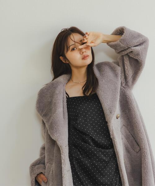 PROPORTION BODY DRESSING(プロポーションボディドレッシング)の「ボアミドルコート / 1216252002(その他アウター・レディース・グレー/ホワイト系その他/ピンク・SMALL/P/S/MEDIUM)」の5枚目の写真