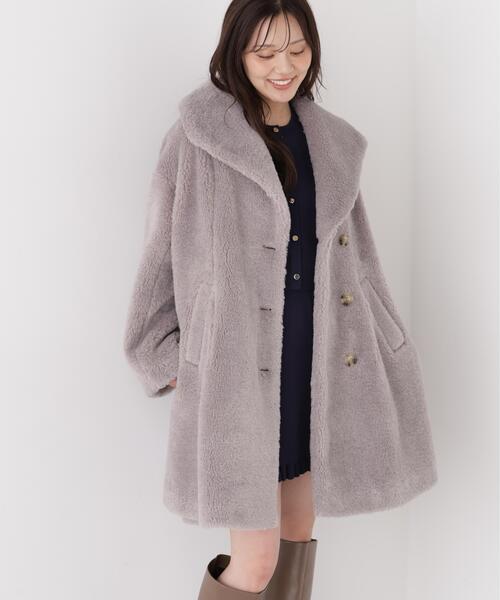 PROPORTION BODY DRESSING(プロポーションボディドレッシング)の「ボアミドルコート / 1216252002(その他アウター・レディース・グレー/ホワイト系その他/ピンク・SMALL/P/S/MEDIUM)」の8枚目の写真