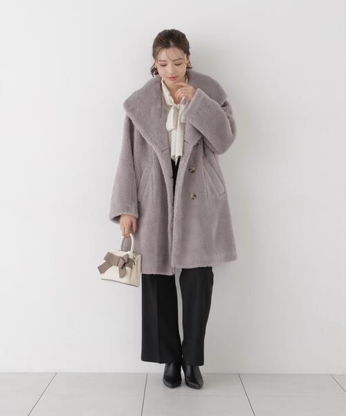 PROPORTION BODY DRESSING(プロポーションボディドレッシング)の「ボアミドルコート / 1216252002(その他アウター・レディース・グレー/ホワイト系その他/ピンク・SMALL/P/S/MEDIUM)」の16枚目の写真