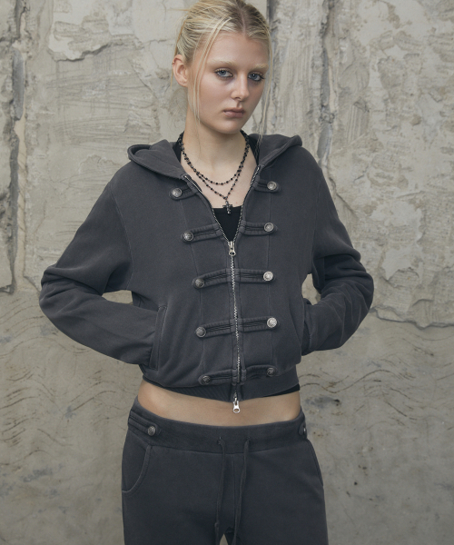 VOONT(ブント)の「Napoleonic Loop Hood Zip-Up (CHARCOAL)(パーカー・レディース・チャコールグレー・OS)」の8枚目の写真