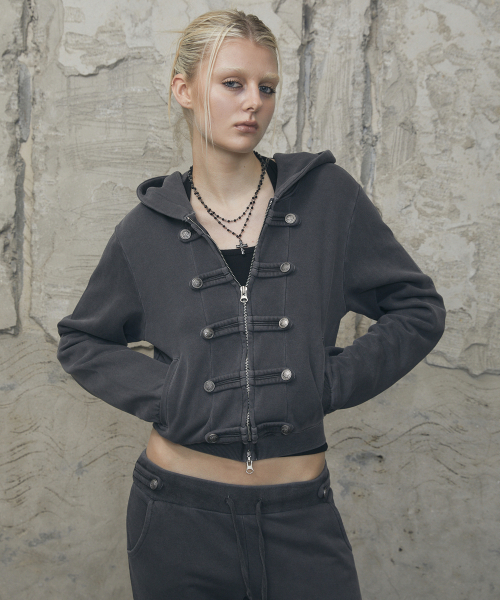 VOONT(ブント)の「Napoleonic Loop Hood Zip-Up (CHARCOAL)(パーカー・レディース・チャコールグレー・OS)」の9枚目の写真