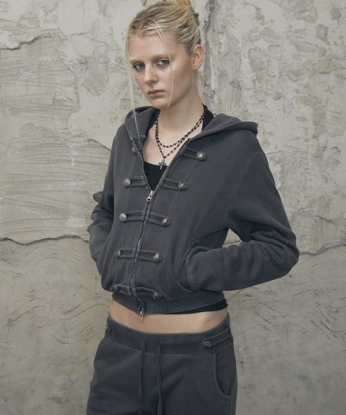 VOONT(ブント)の「Napoleonic Loop Hood Zip-Up (CHARCOAL)(パーカー・レディース・チャコールグレー・OS)」の10枚目の写真