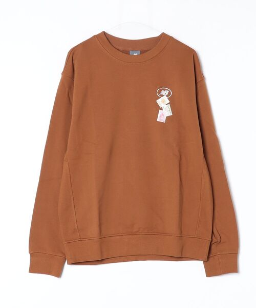 NEW BALANCE（ニューバランス）の「NEW BALANCE/International Stamp スウェットクルー（Tシャツ/カットソー・メンズ・ネイビー/ブラウン・M/L）」の2枚目の写真